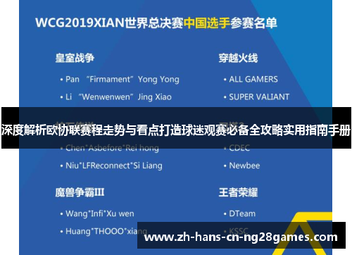 深度解析欧协联赛程走势与看点打造球迷观赛必备全攻略实用指南手册